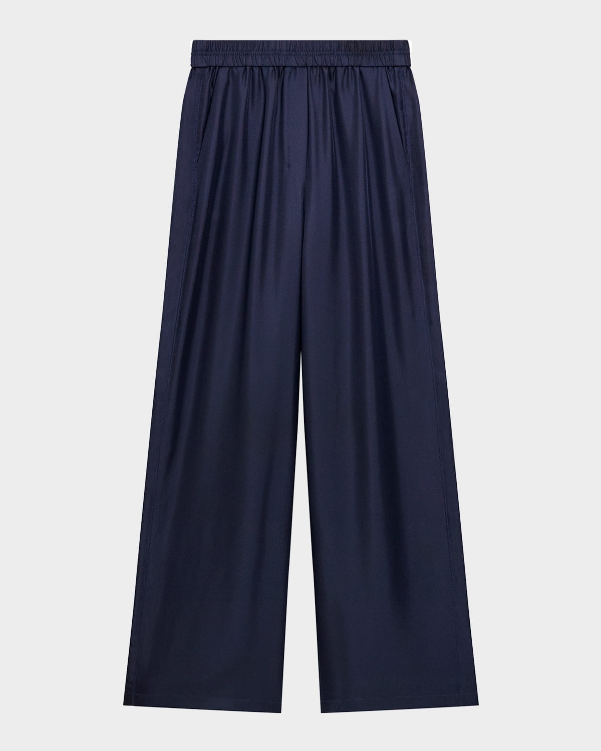 Theory Pull-on Silk Track Pants In Blue