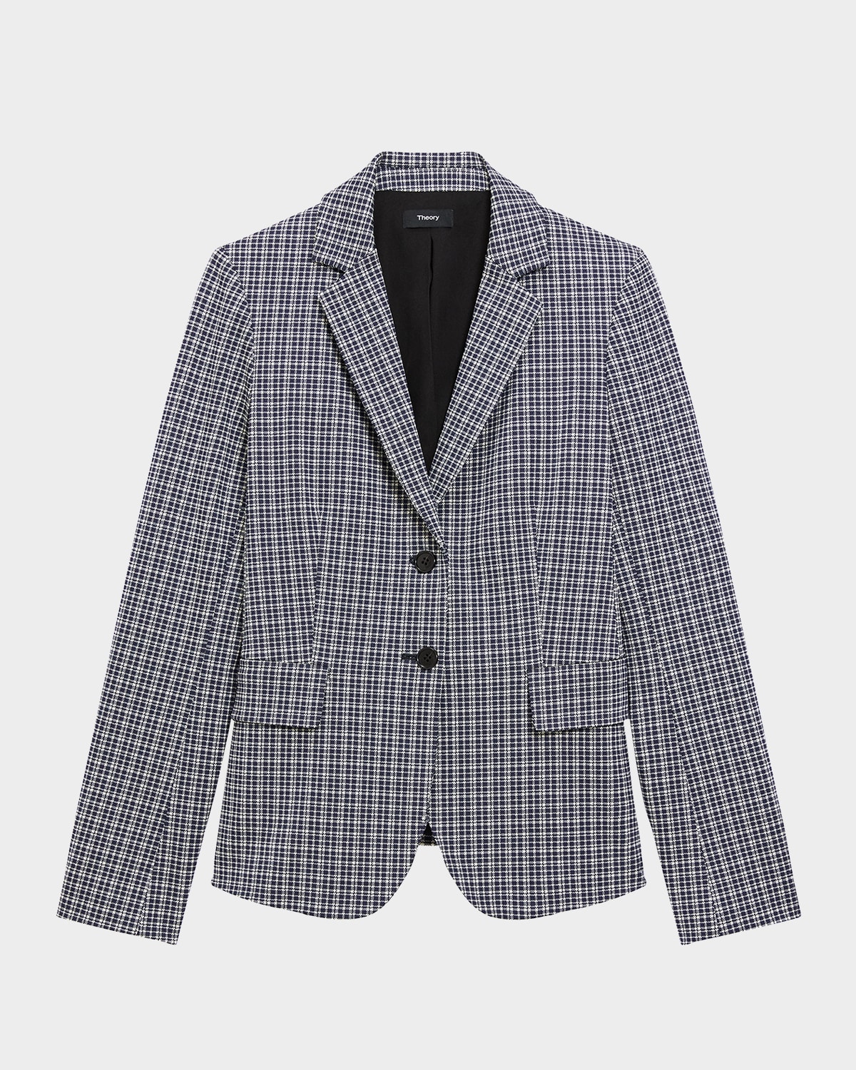 Theory Carissa Plaid Slim-fit Blazer In Multi