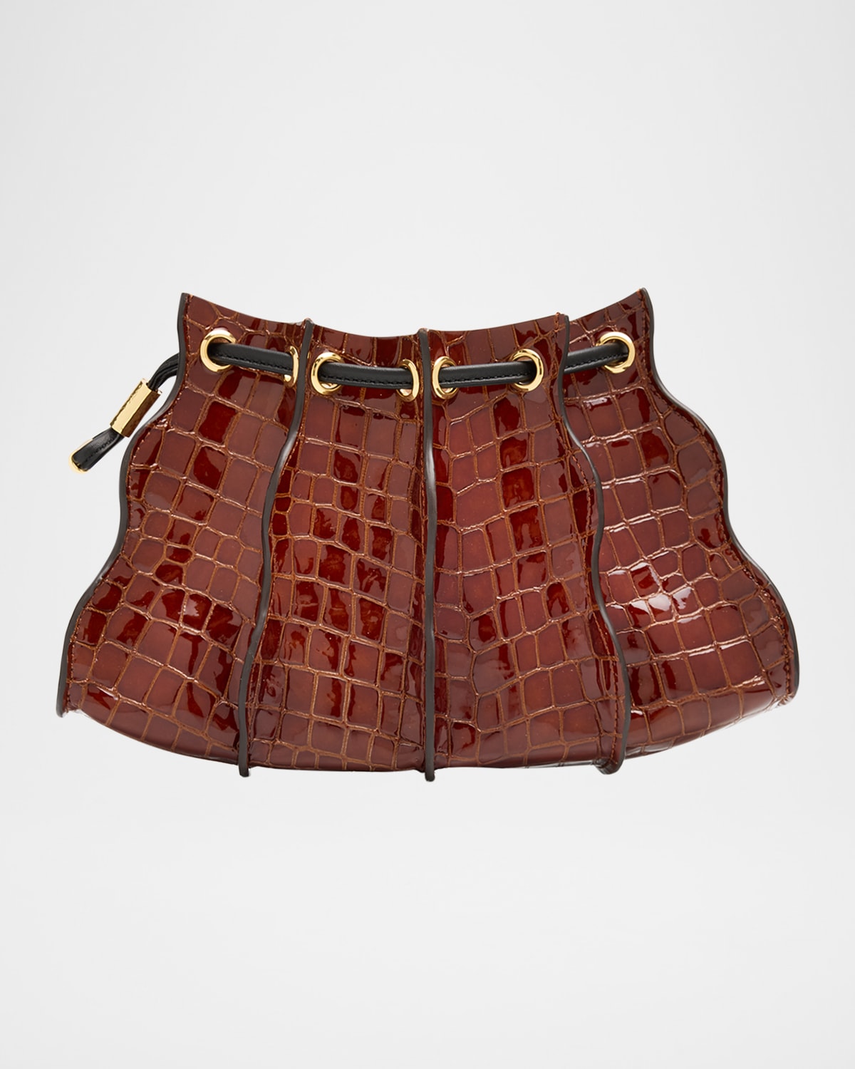 Ulla Johnson Adria Wavy Croc-embossed Leather Crossbody Bag In Brown