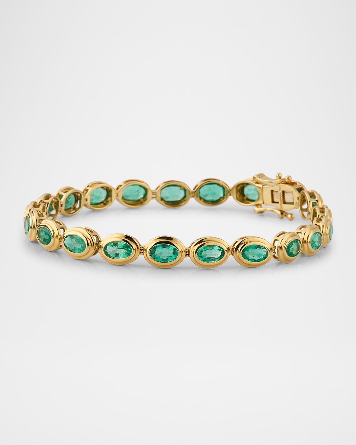 Limited Edition 18K Yellow Gold Faceted Emerald Oval Bracelet