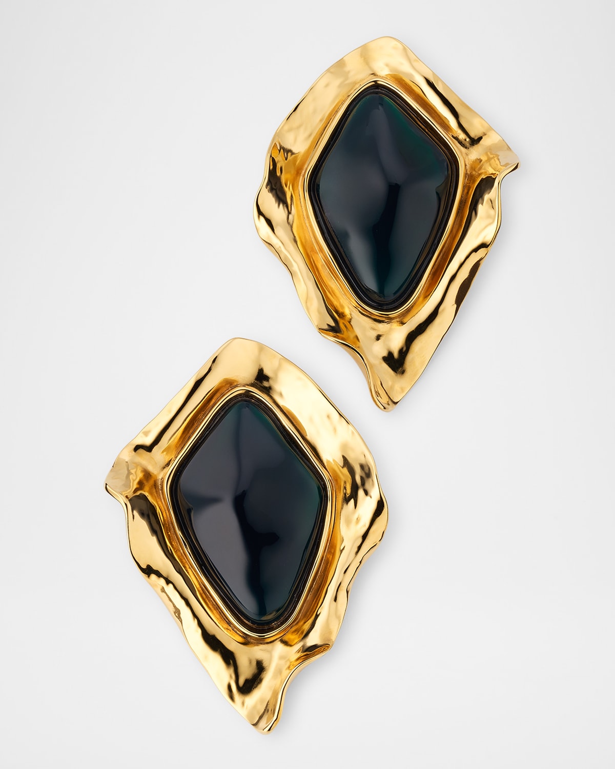 Saint Laurent Oversized Organic Cabochon Earrings
