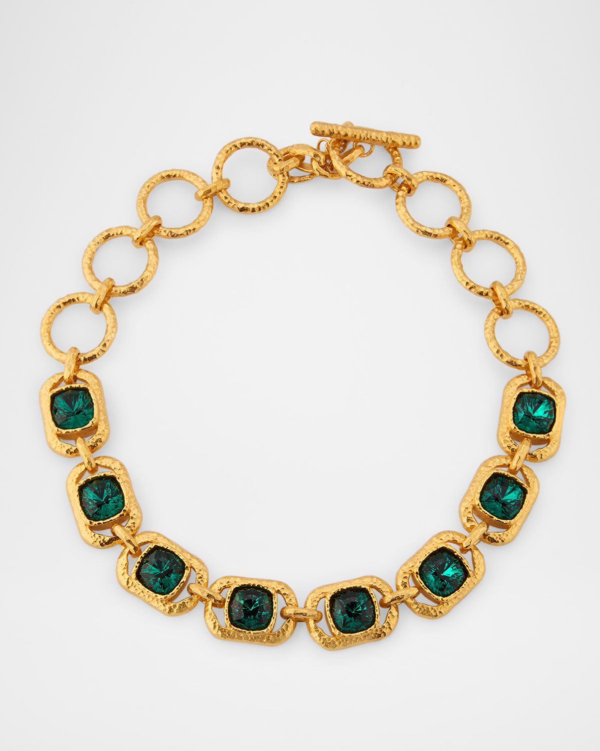 Oscar de la Renta Rectangular Crystal Chain Necklace