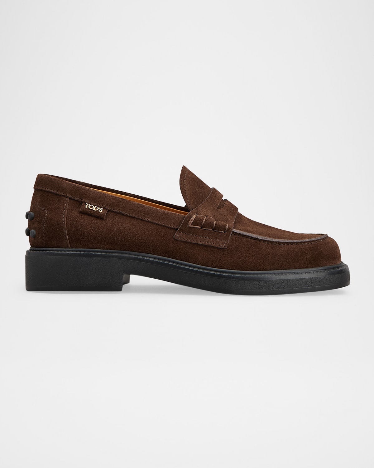 Tod's Brown Africa Suede Leather Loafers In Brown