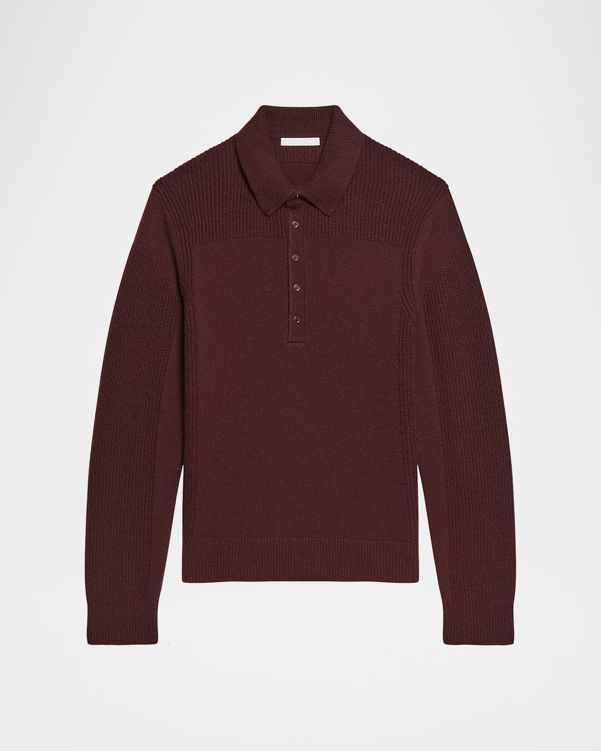 Helmut Lang Men's Wool Knit Polo Sweater In Burgundy