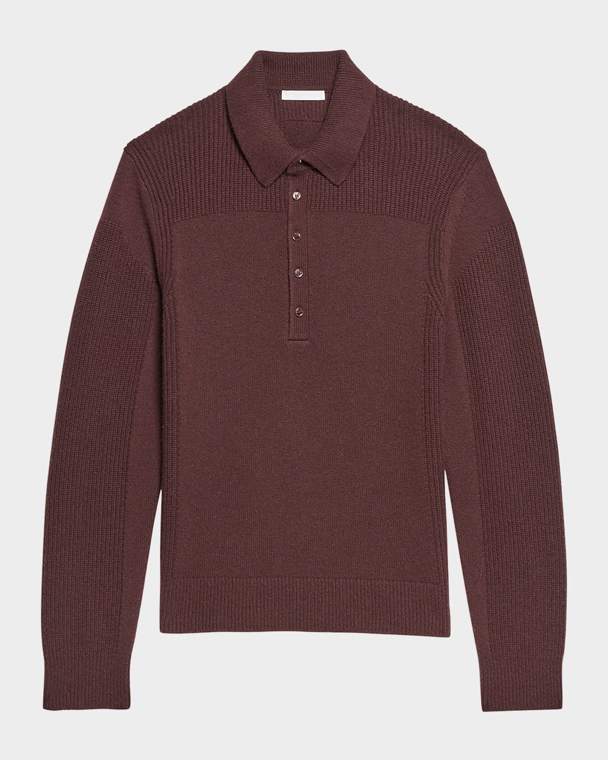 Helmut Lang Men's Wool Knit Polo Sweater In Brown