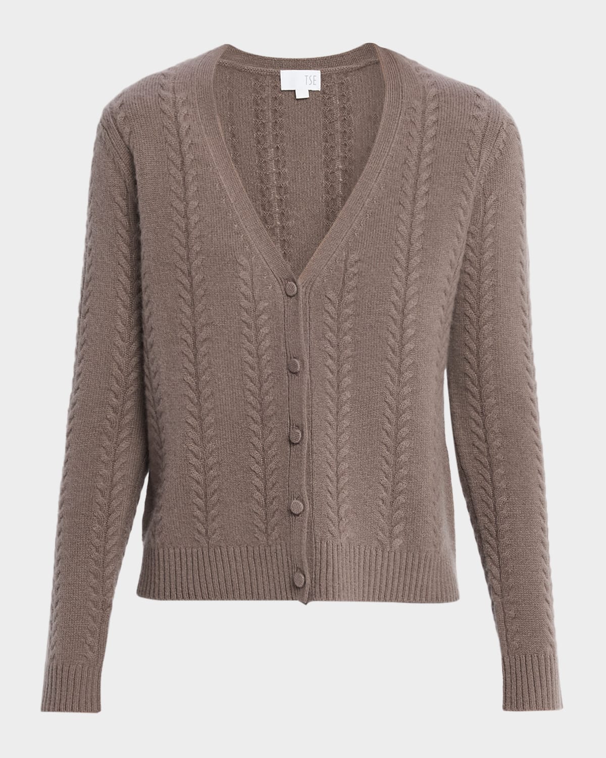 Tse Cashmere Cashmere Cable-knit Cardigan In Brown