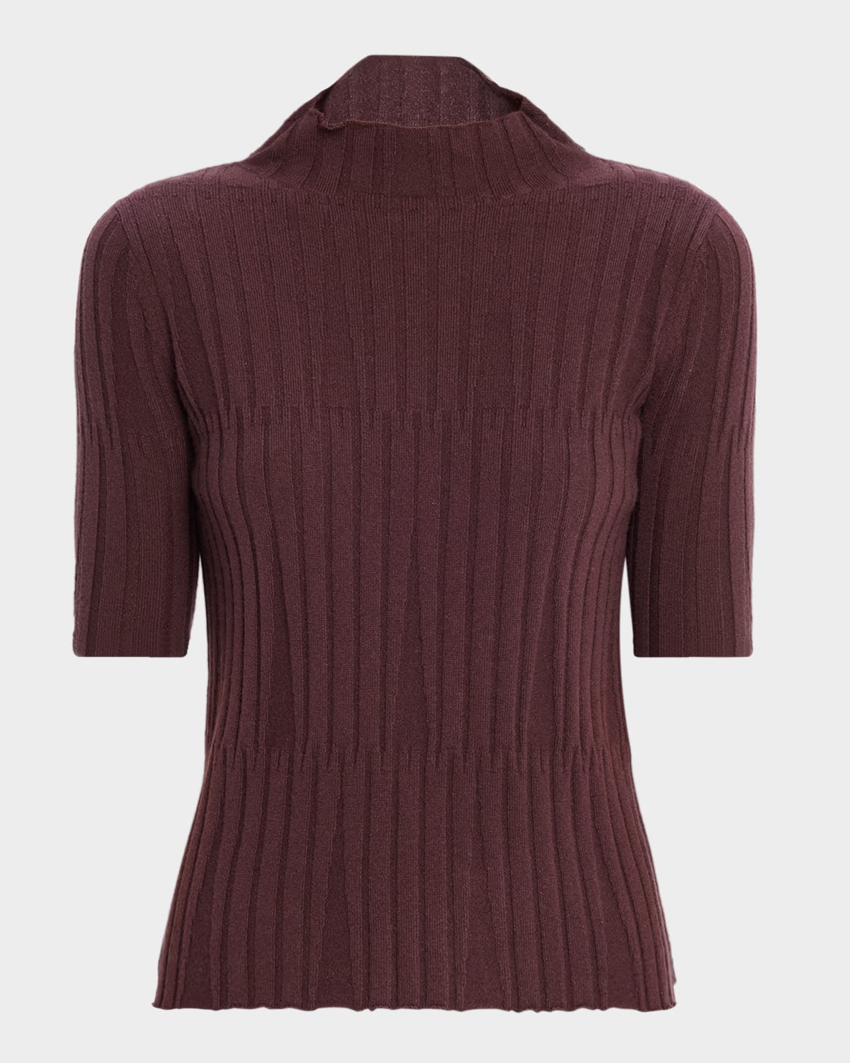 Tse Cashmere Cashmere Ribbed Mock-neck Sweater In Purple