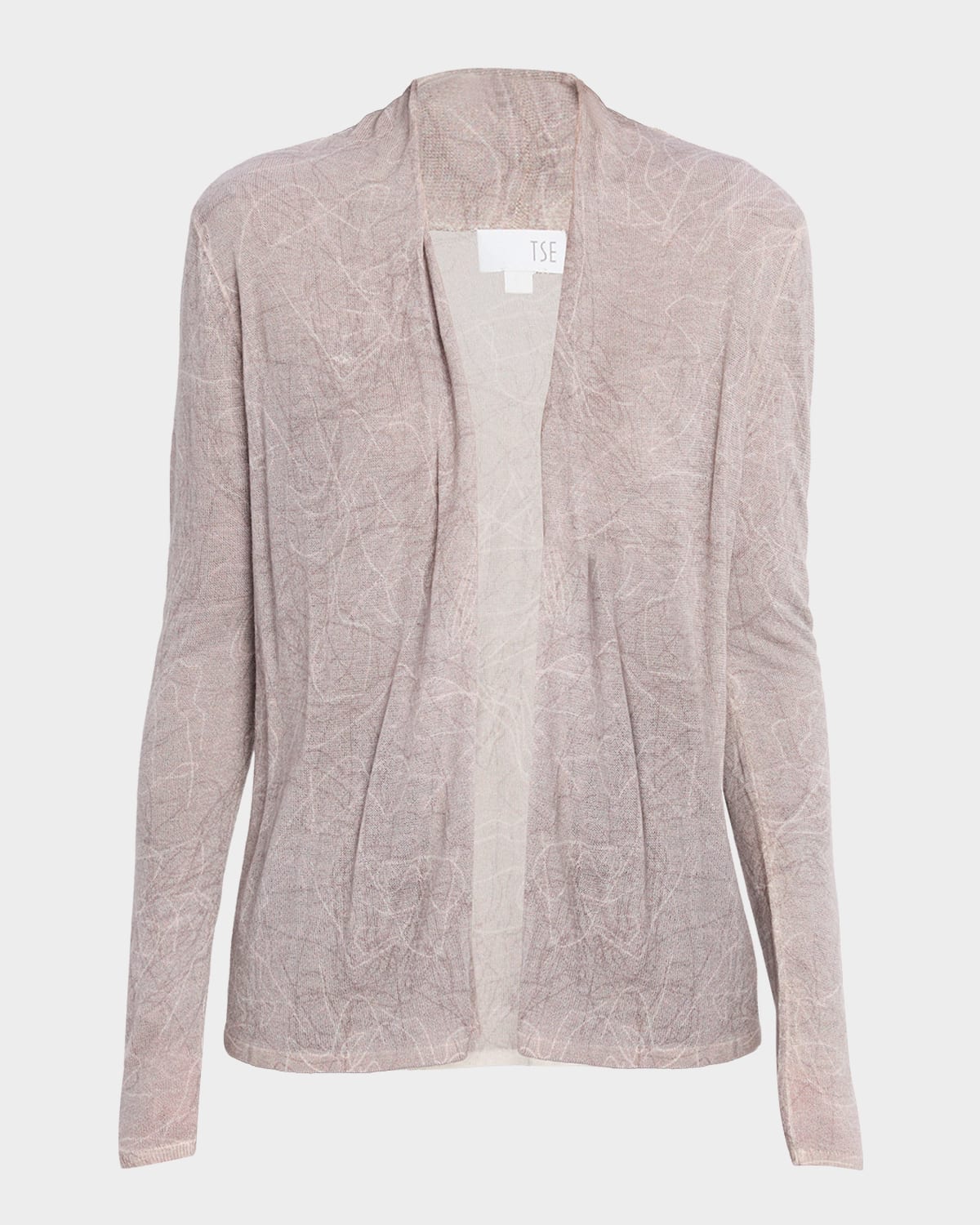 Tse Cashmere Cashmere Abstract-print Open Cardigan In Pink