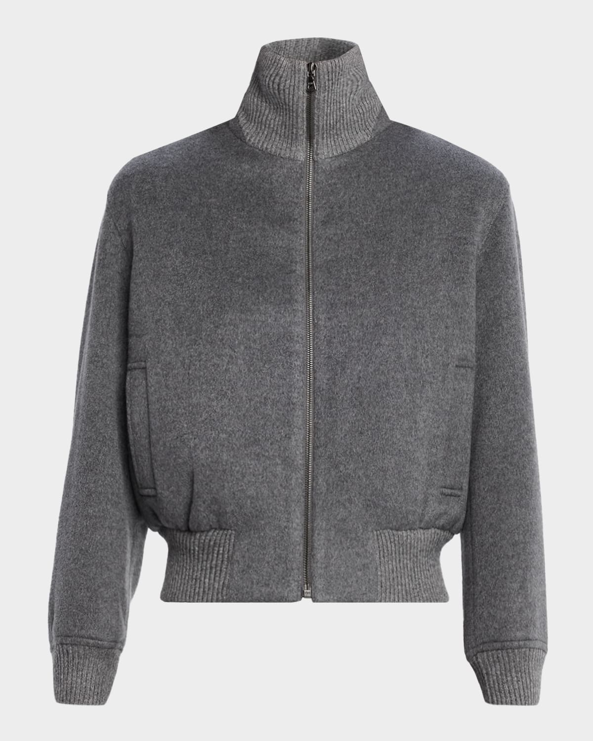 Tse Cashmere Double-faced Cashmere Bomber Jacket In Gray