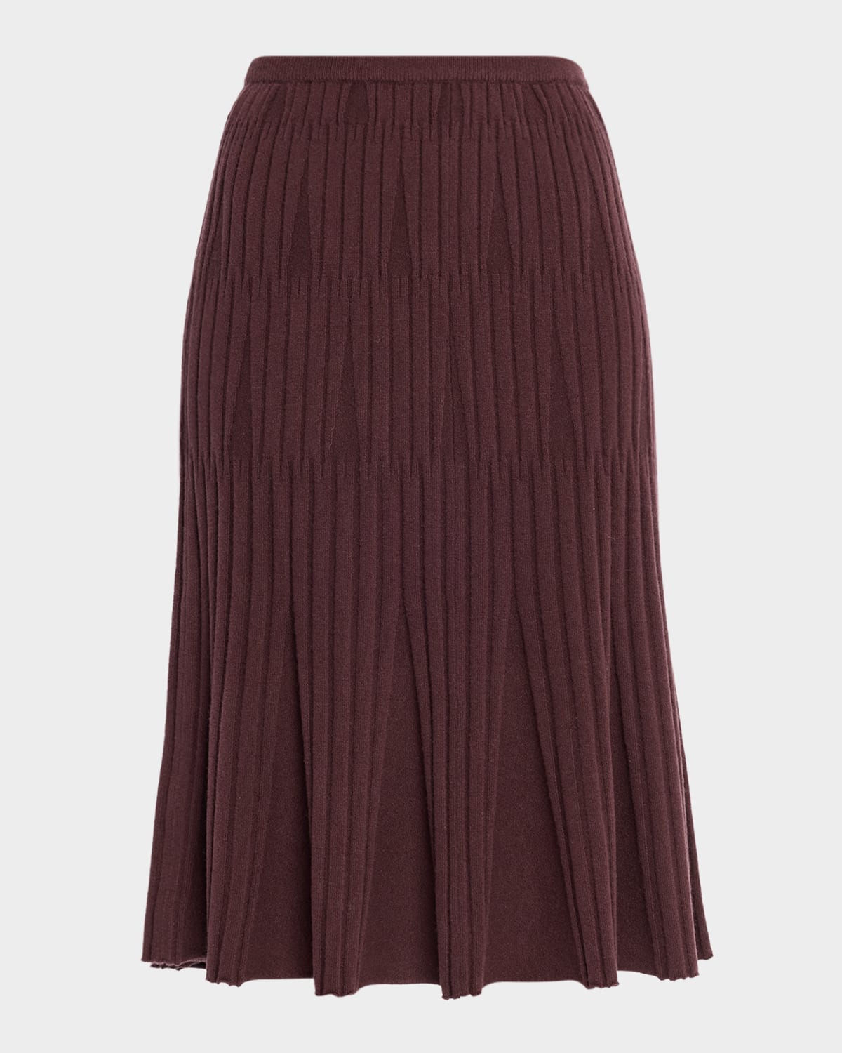 Tse Cashmere Cashmere Variegated Rib Midi Skirt In Brown