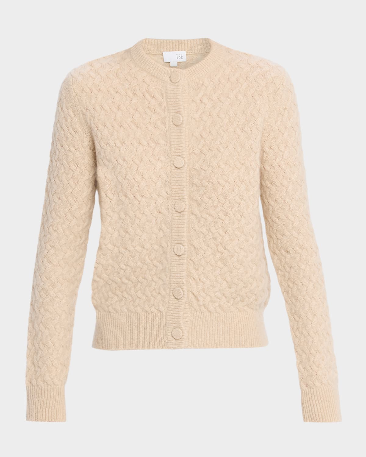 Tse Cashmere Boucle Cashmere Cable-knit Cardigan In Pink