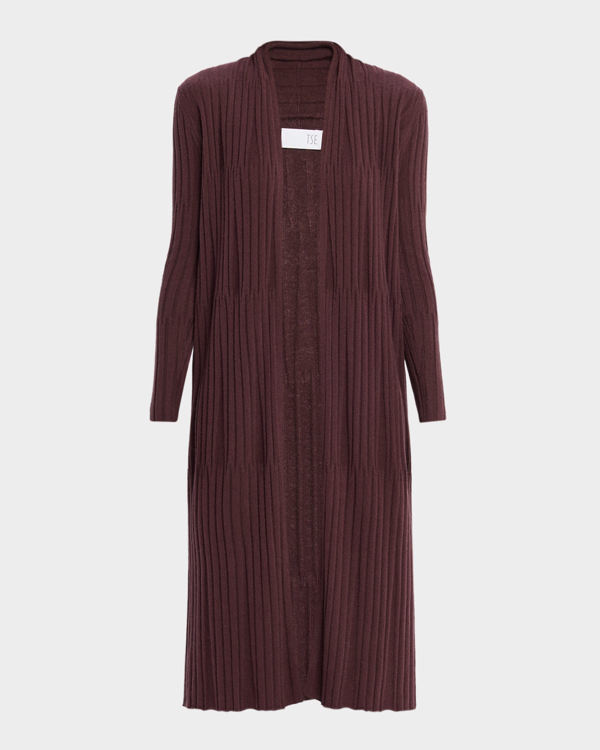 Tse Cashmere Cashmere Variegated Rib Long Cardigan In Brown