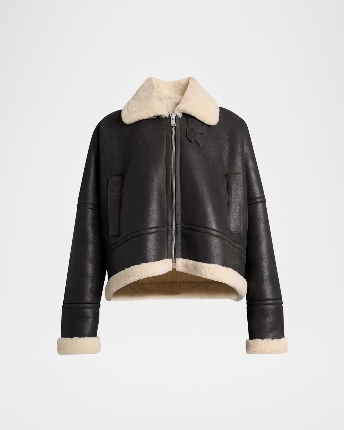 Proenza Schouler Alya Lamb Shearling Oversized Aviator Jacket
