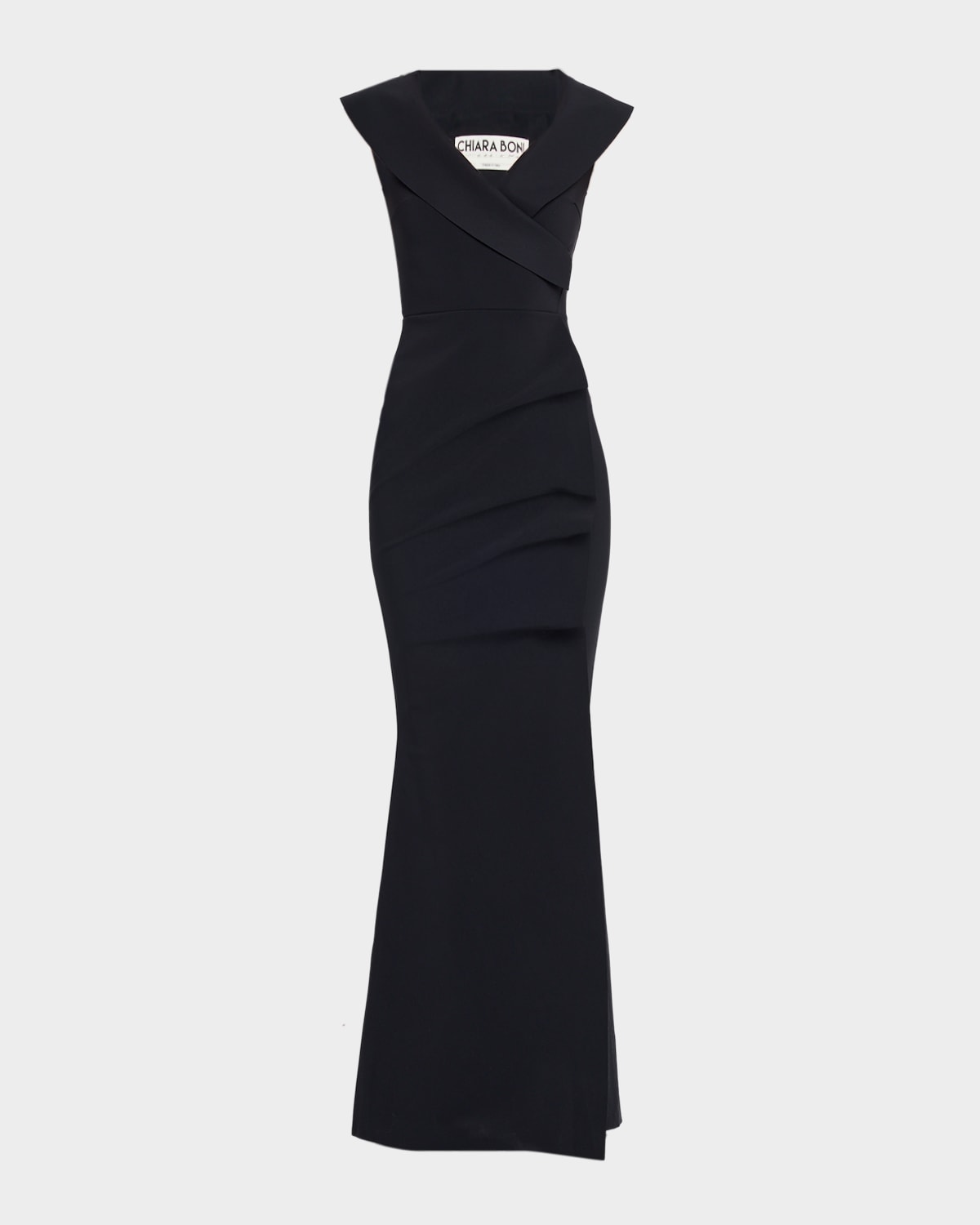 Chiara Boni La Petite Robe Sleeveless Ruffle Mermaid Gown In Black