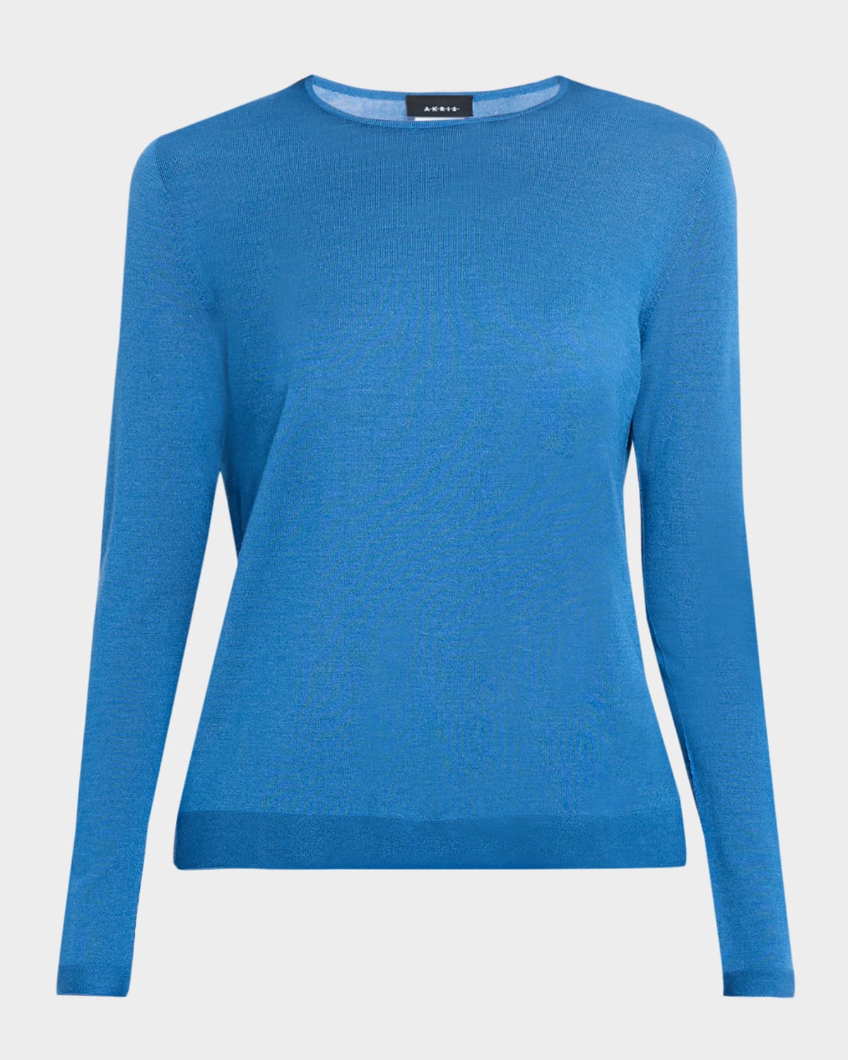 Akris Cashmere-silk Crewneck Sweater In Blue