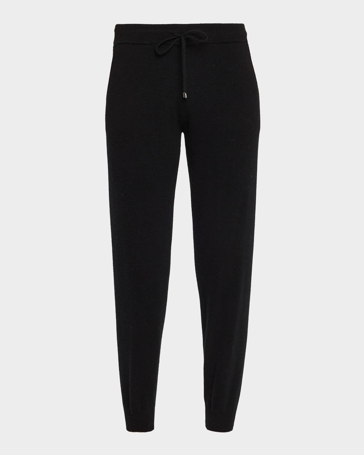 Neiman Marcus Cashmere Drawstring Jogger Pants In Black