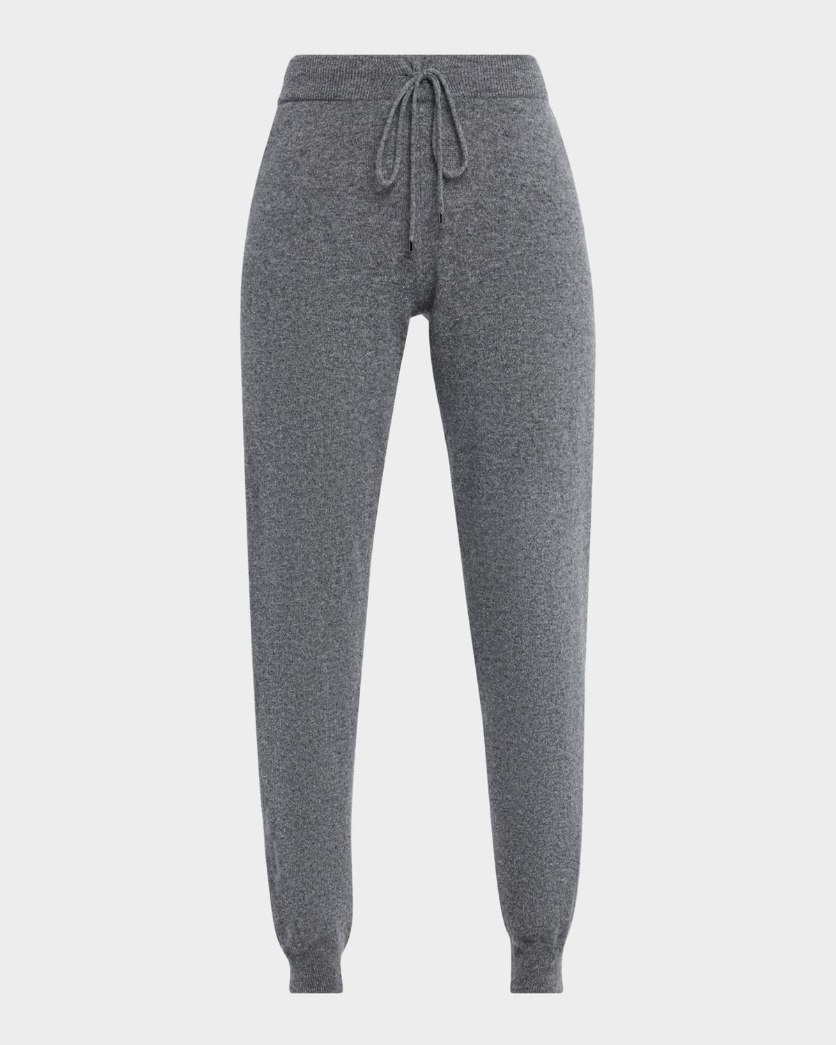 Neiman Marcus Cashmere Drawstring Jogger Pants In Gray