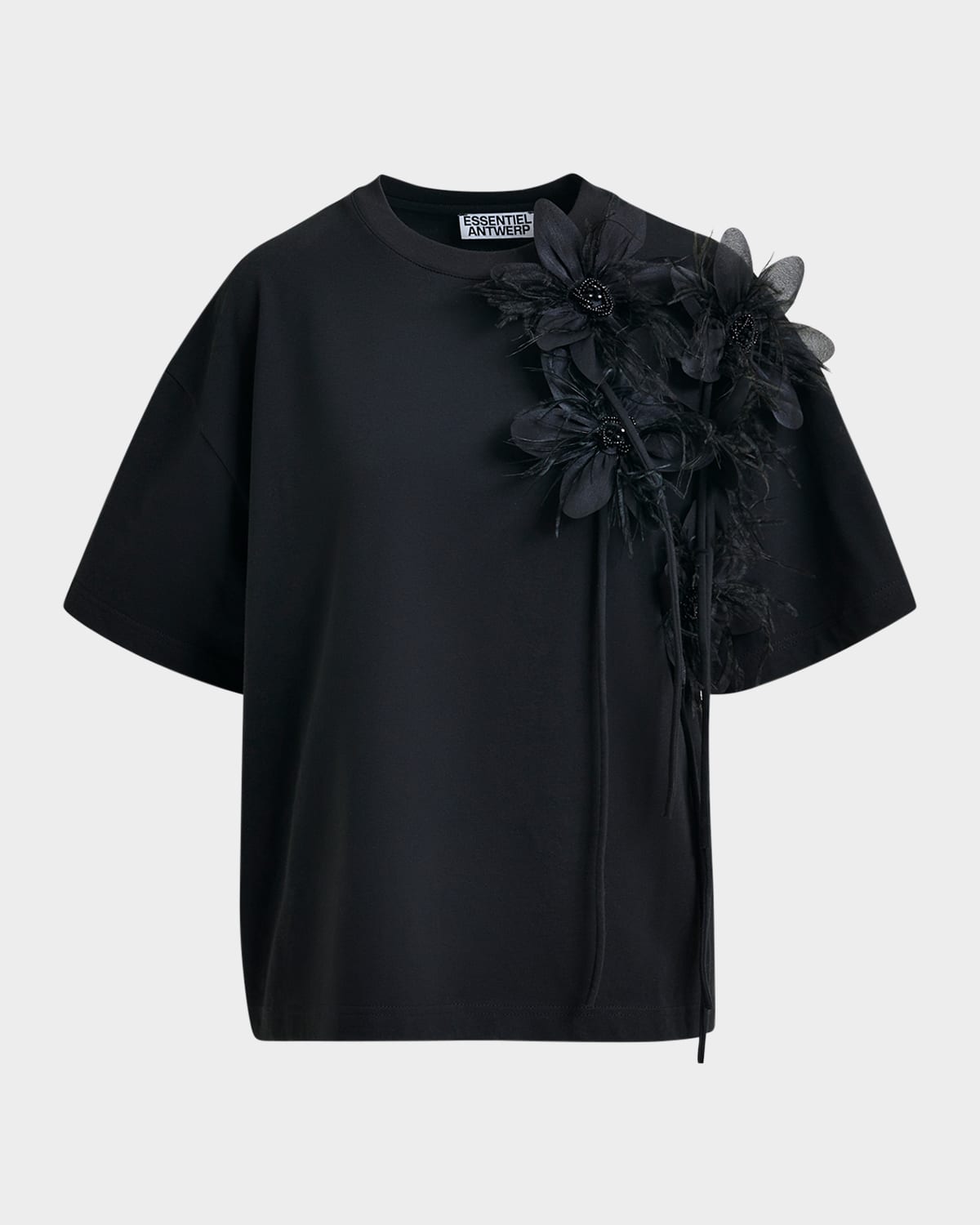 Essentiel Antwerp Ibiscus Embellished Crewneck T-shirt In Multi