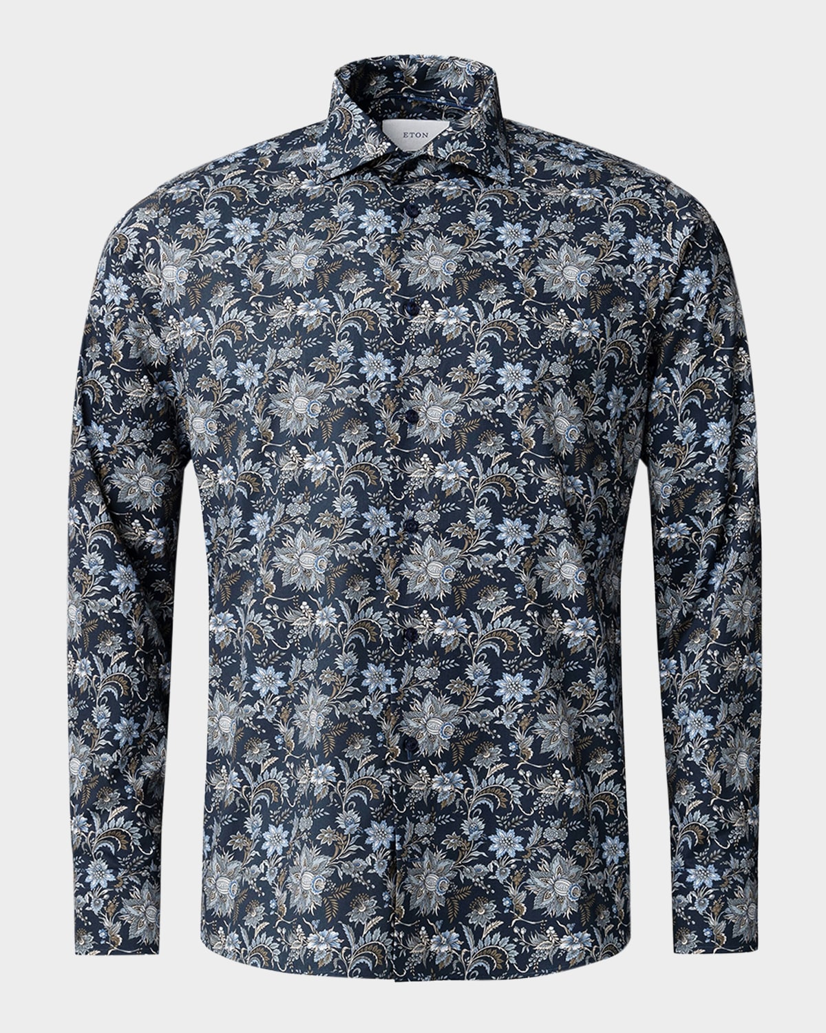 Eton Men 's Slim Fit Organic Cotton Floral Dress Shirt