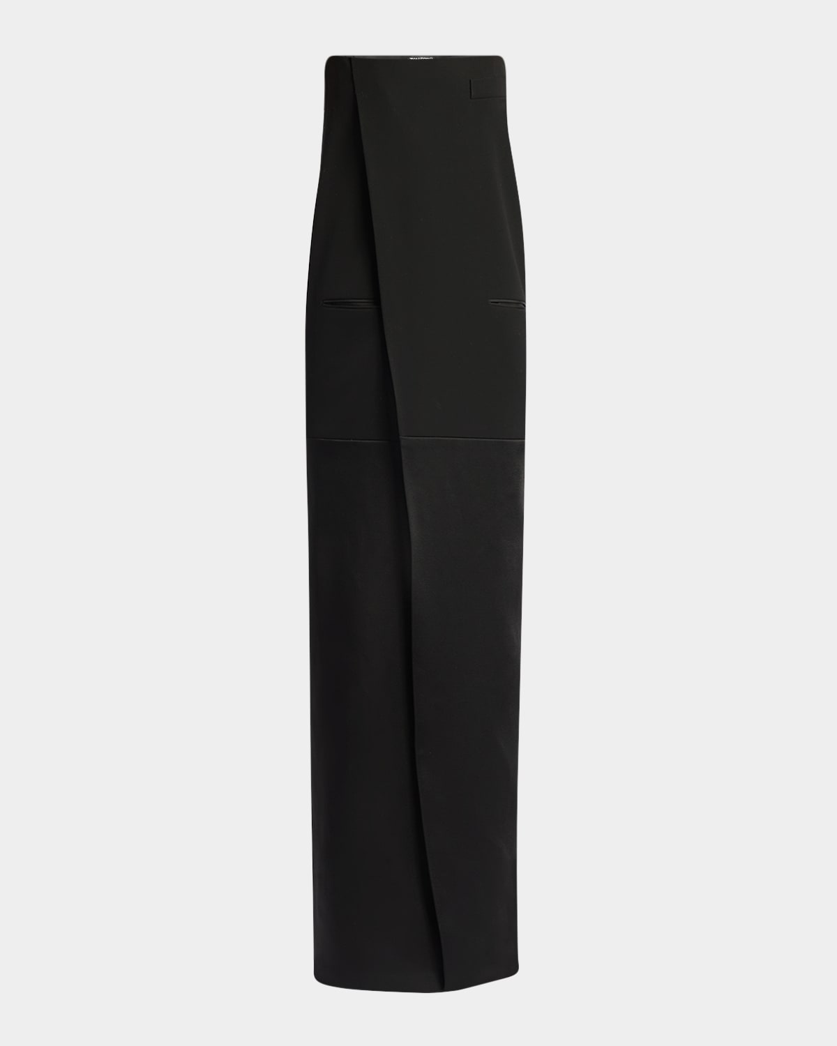 Tom Ford Strapless Column Wrap Evening Gown In Black