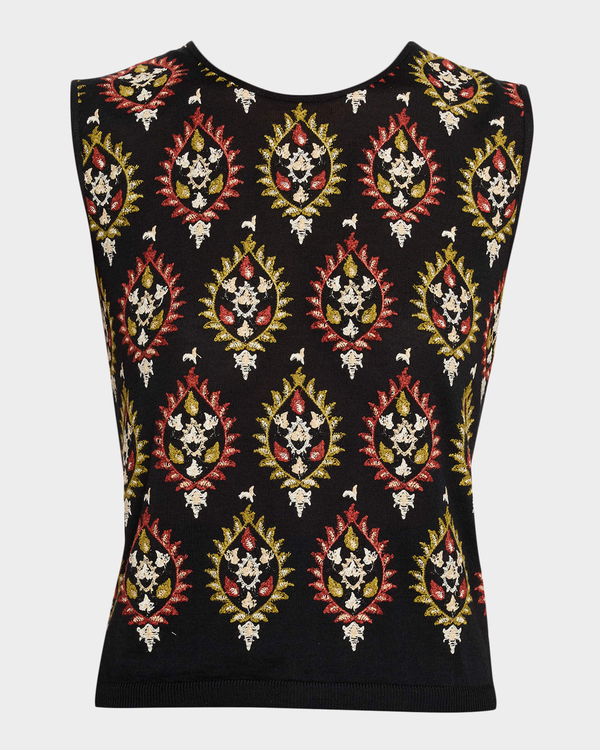 Giambattista Valli Embroidered Cashmere Knit Vest In Multi