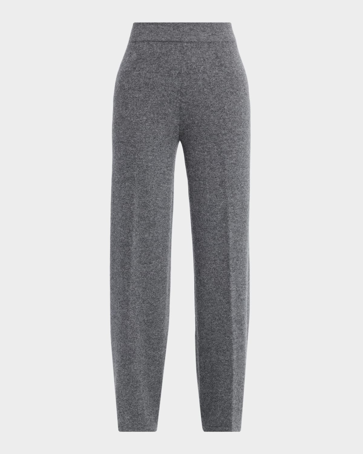 Neiman Marcus Cashmere Straight-leg Pants In Gray