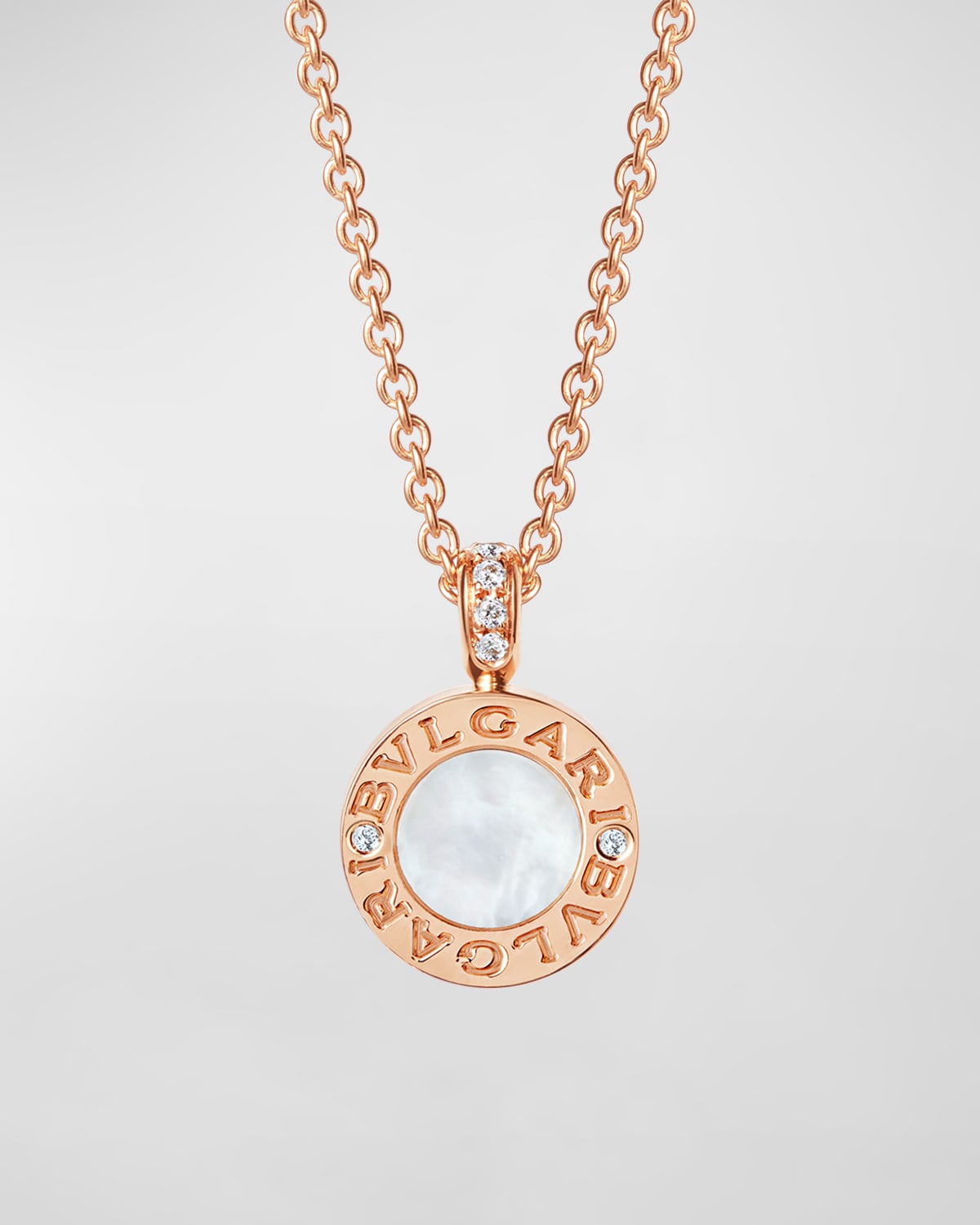 BVLGARI BVLGARI Pink Gold Mother-of-Pearl and Onyx Necklace