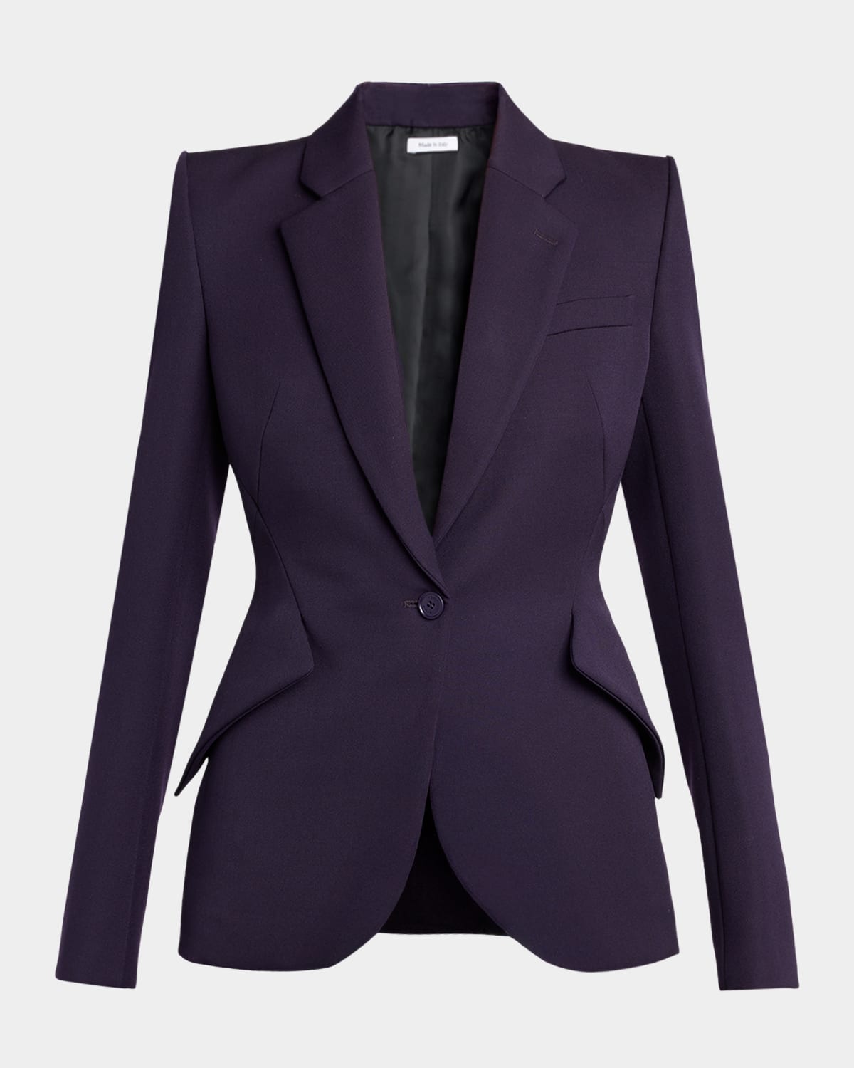 Alexander Mcqueen Grain De Poudre Wool Single-breasted Blazer In Purple