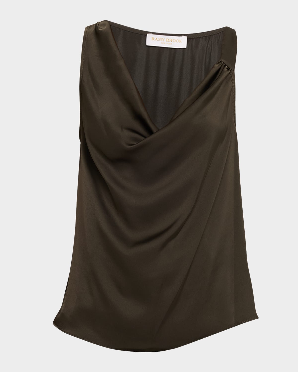 Ramy Brook Zoe Draped Satin Blouse In Green