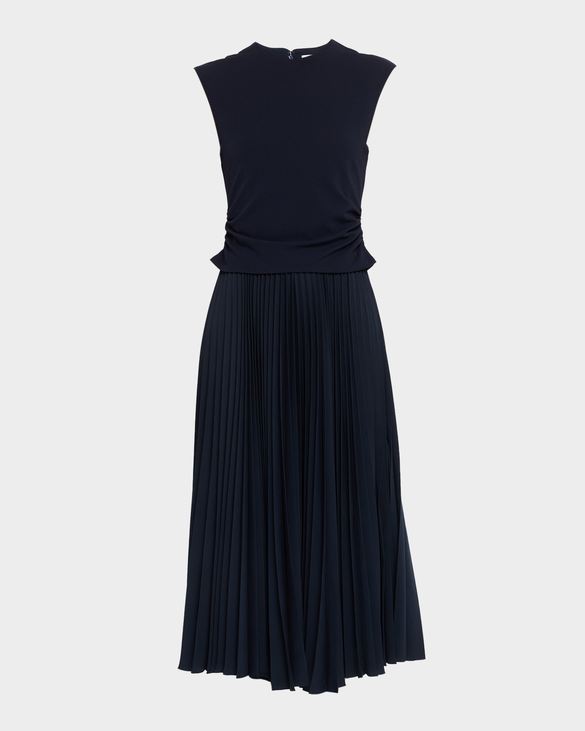 Tanya Taylor Carly Sleeveless Pleated Midi Dress In Blue