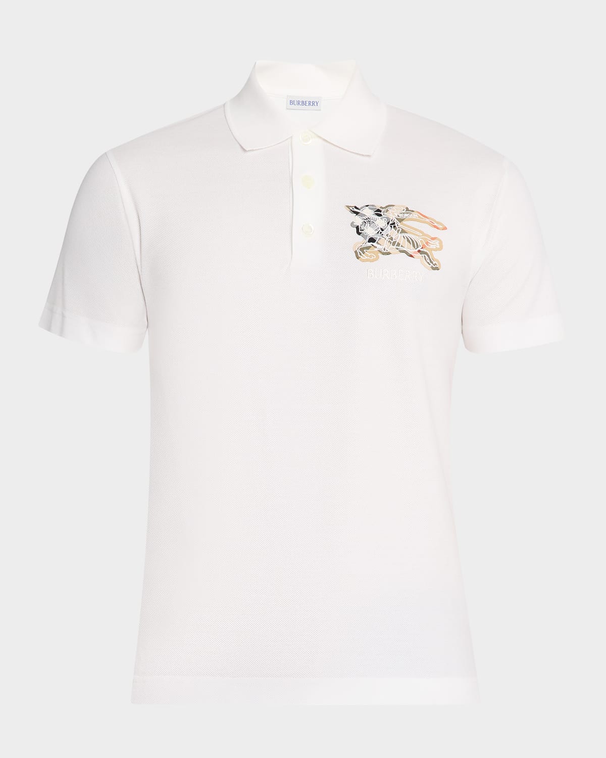 Burberry Men 's Embroidered EKD Check Slim Cotton Polo Shirt