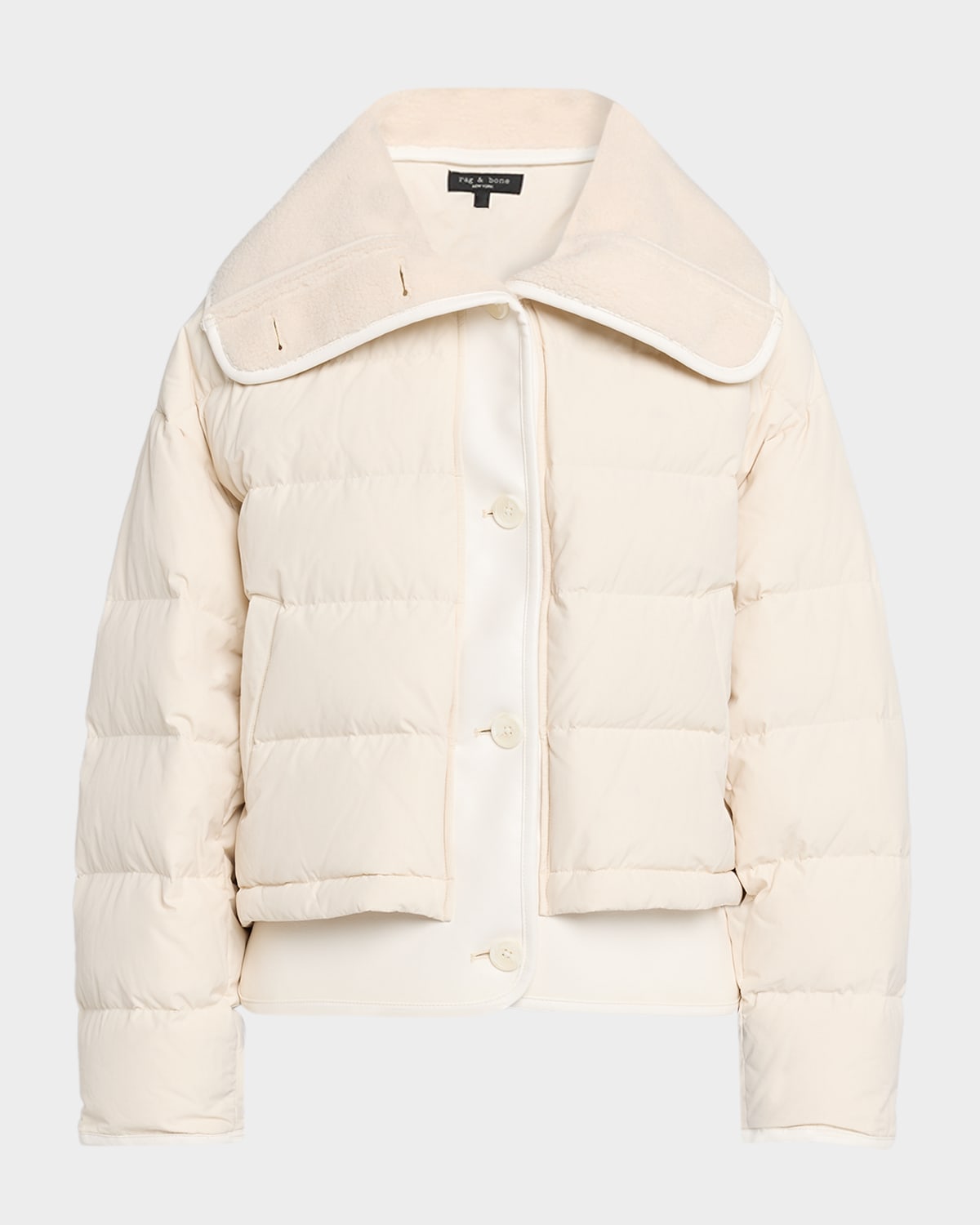 Rag & Bone Gloria Layered Puffer Jacket In Neutral