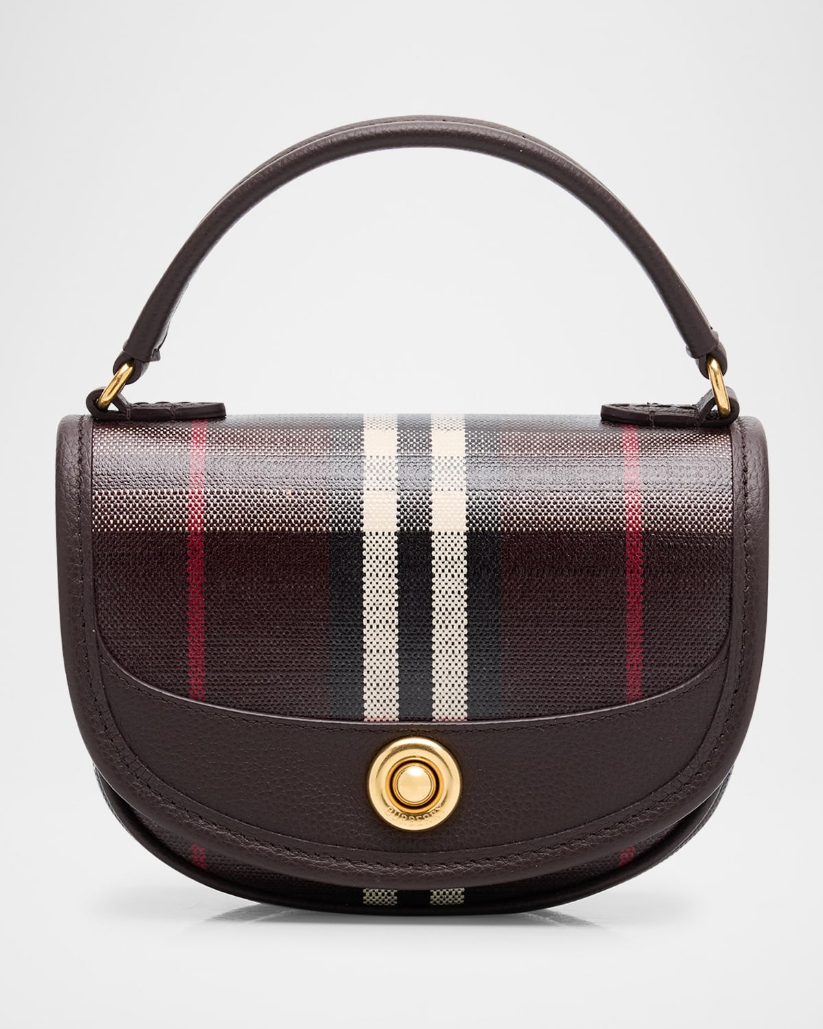 Burberry Highlands Mini Check Crossbody Bag In Brown