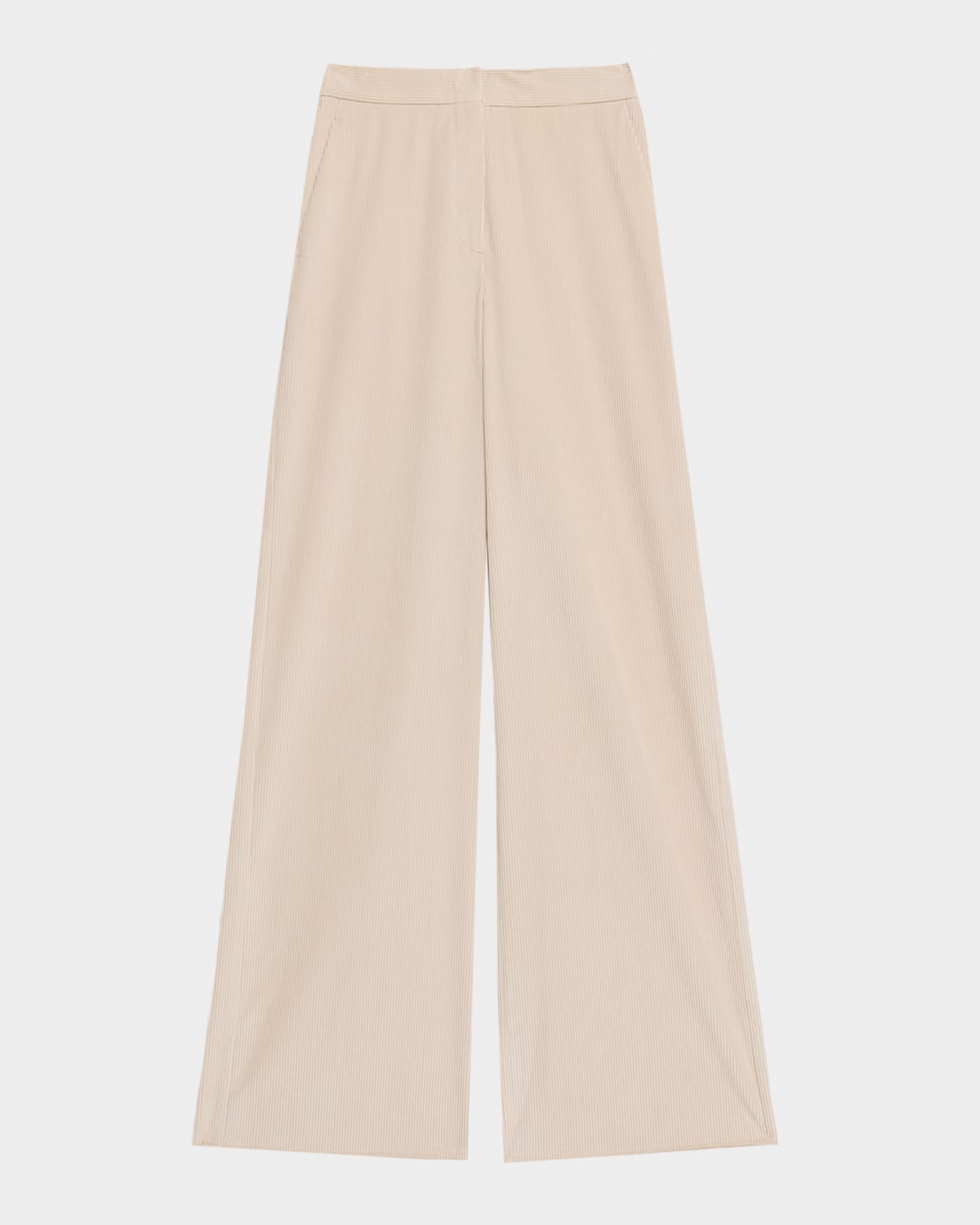Max Mara Faretra Flared Velvet Trousers In Sand