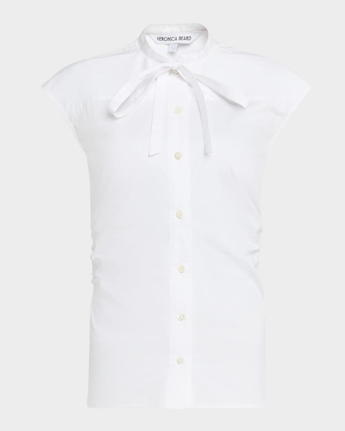 Veronica Beard Joon Sleeveless Button-front Top In White