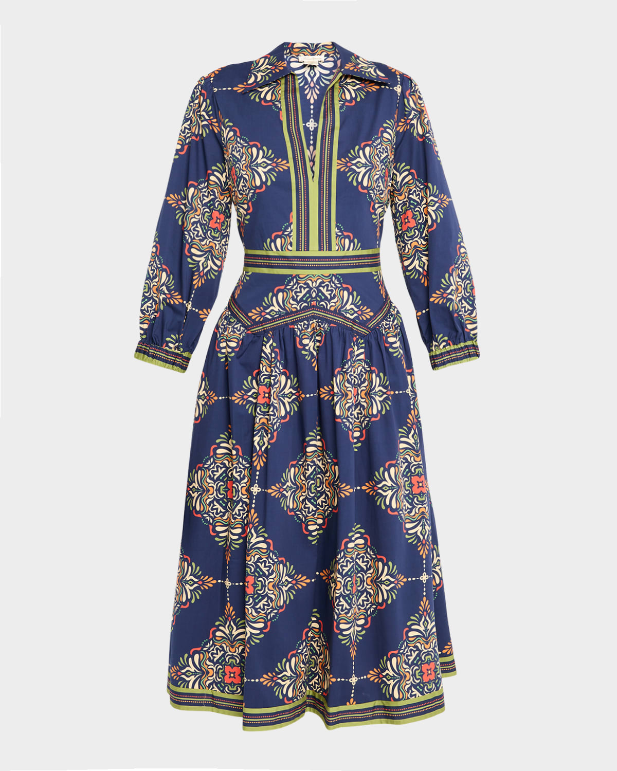 Shoshanna Lola Medallion-print Midi Shirtdress In Multi