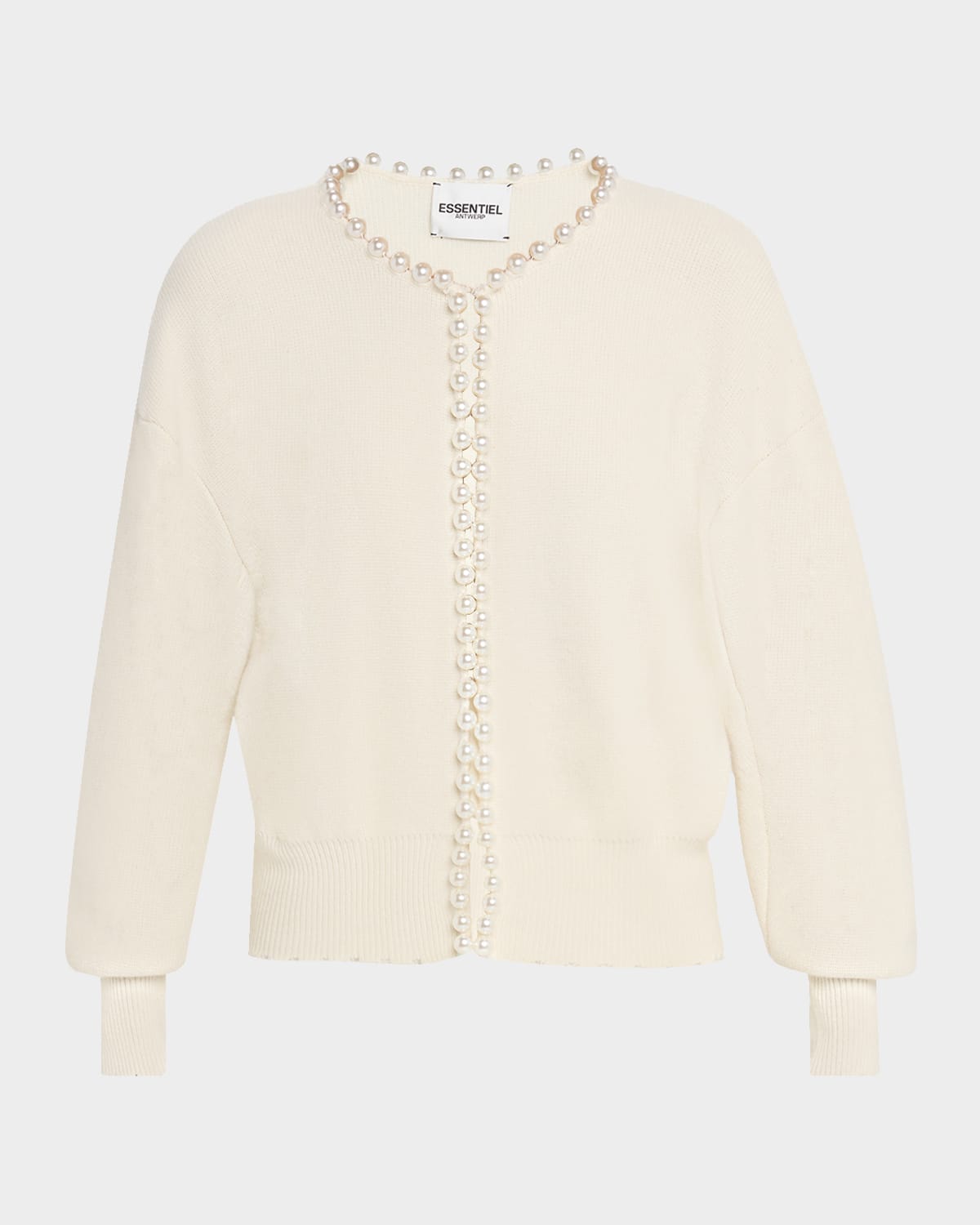 Essentiel Antwerp Ideas Embellished Knit Cardigan In Neutral