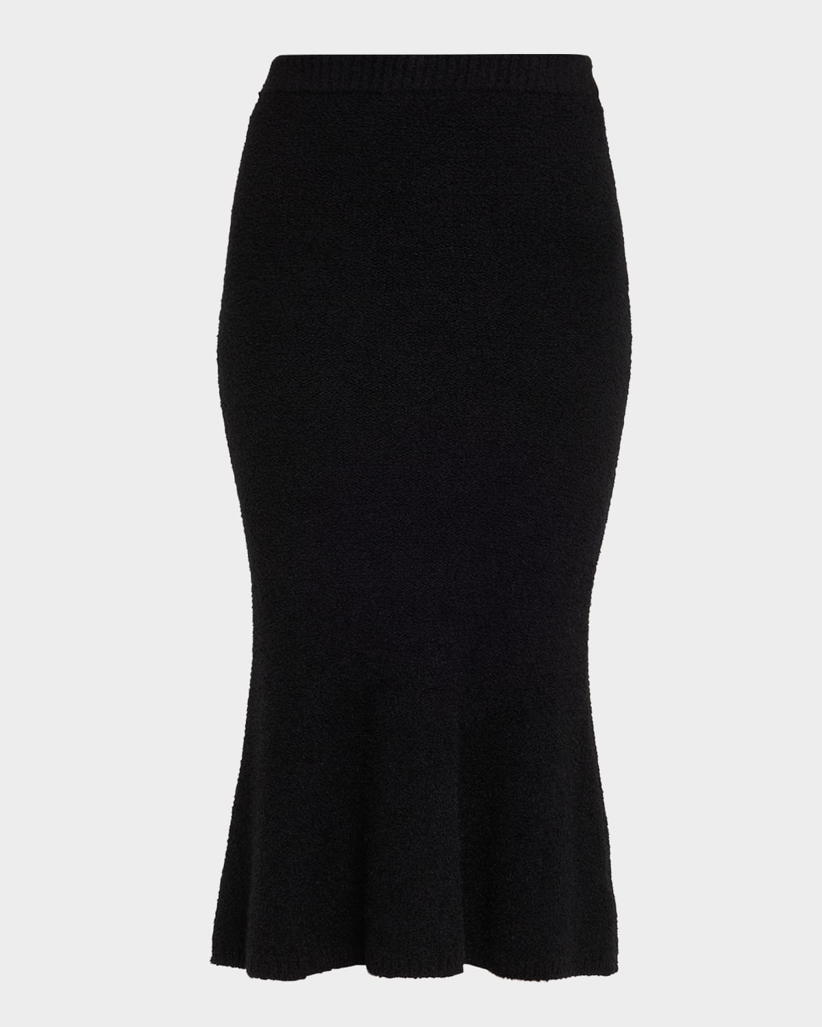 L'agence Salem Knit Flare Midi Skirt In Black