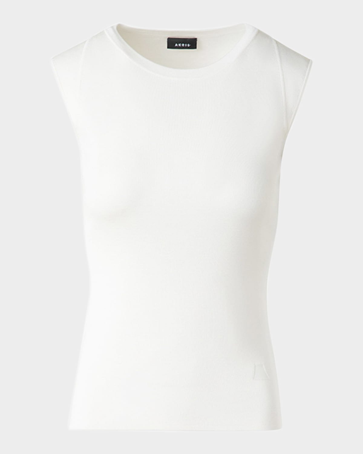 Akris Sleeveless Fitted Silk Knit Top In White