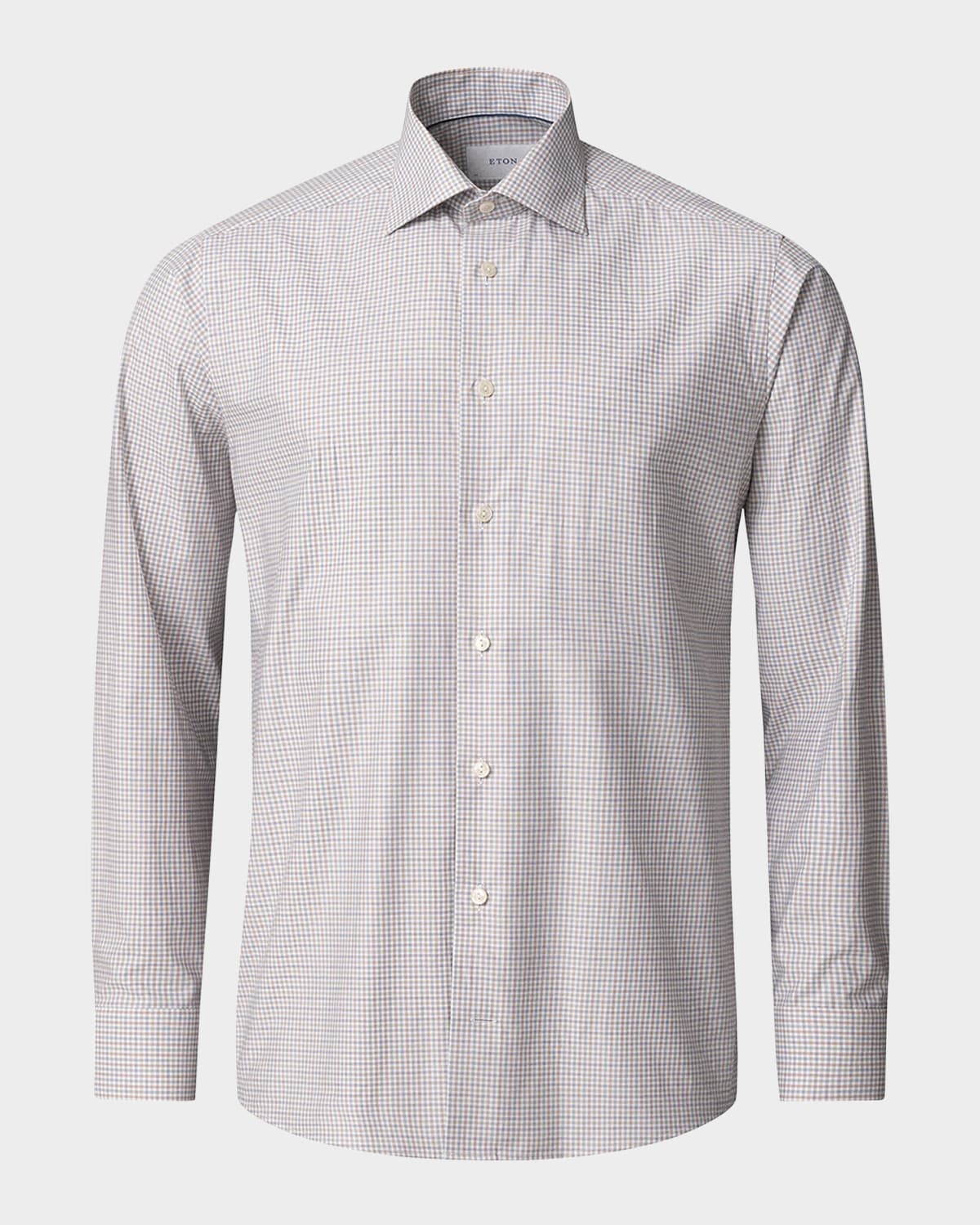 Eton Men 's Contemporary Fit Petite Check Sport Shirt