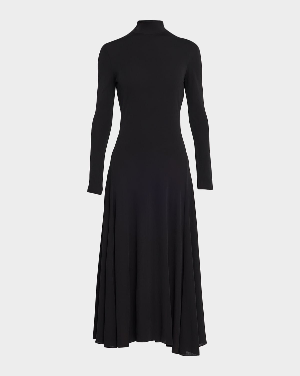 Alaïa Heart Cutout Turtleneck Long-sleeve Maxi Dress In Black
