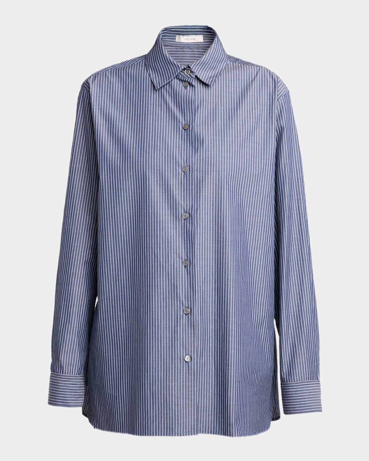 The Row Sisilia Striped Button-down Shirt In Blue