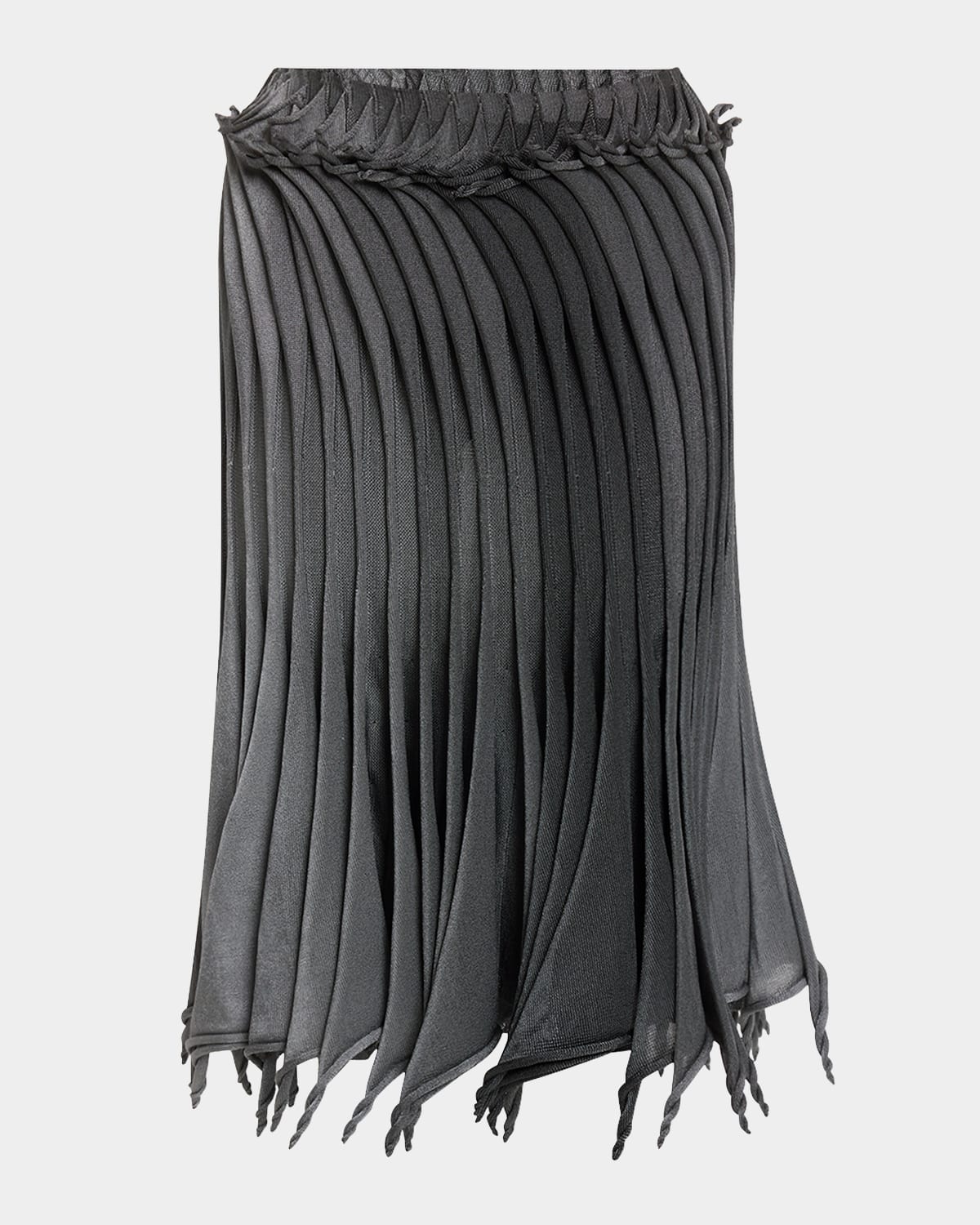 Alaïa Sculptural Pleated Midi Skirt
