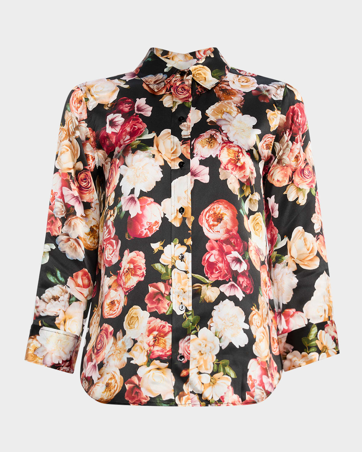 L'Agence Multi Cluster Floral Dani Silk Blouse