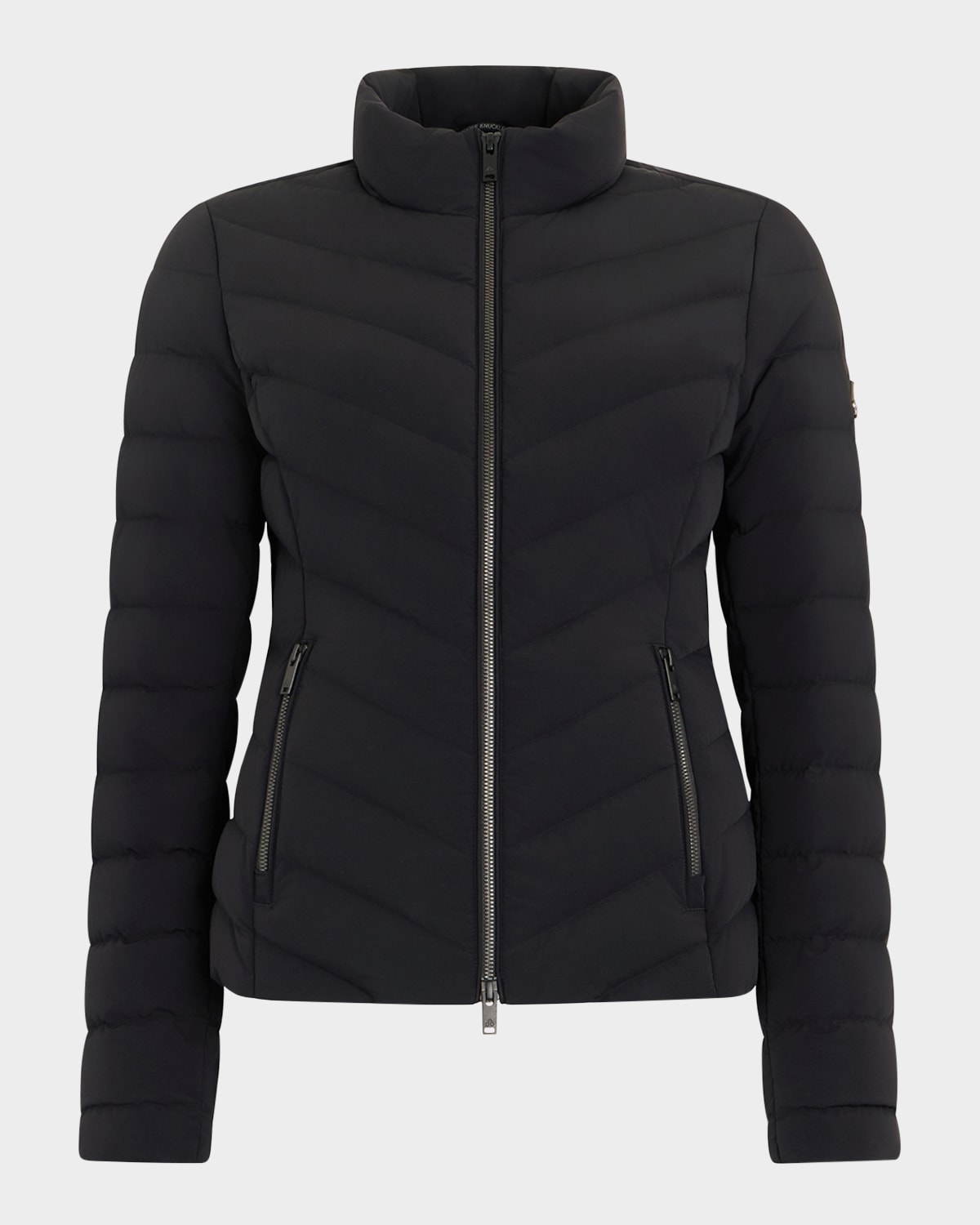 Moose Knuckles Elora Slim Down Puffer Jacket In Black