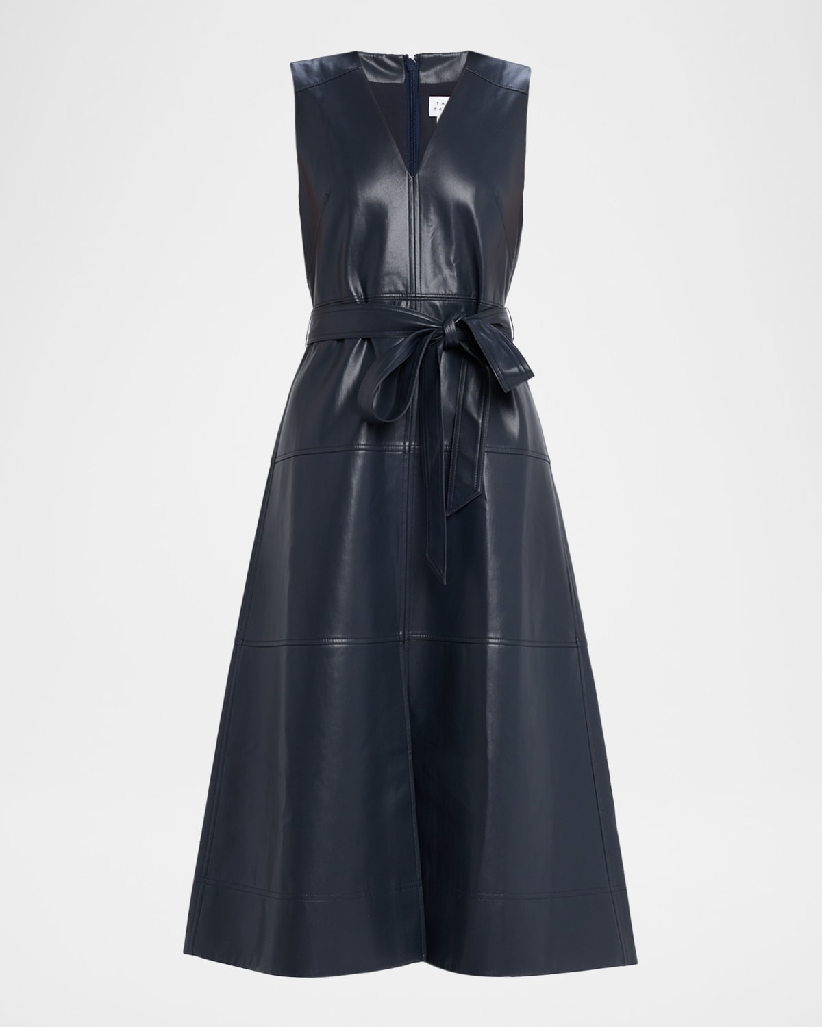 Tanya Taylor Reinella Vegan Leather Midi Dress In Blue