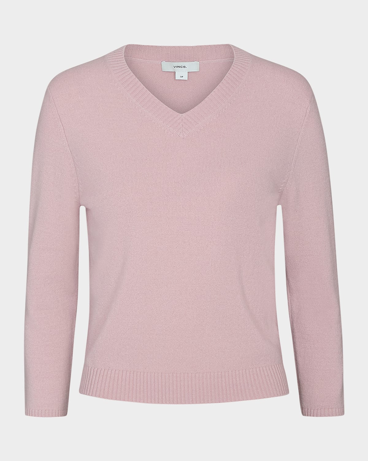 Vince Cashmere-wool V-neck Sweater In Pink
