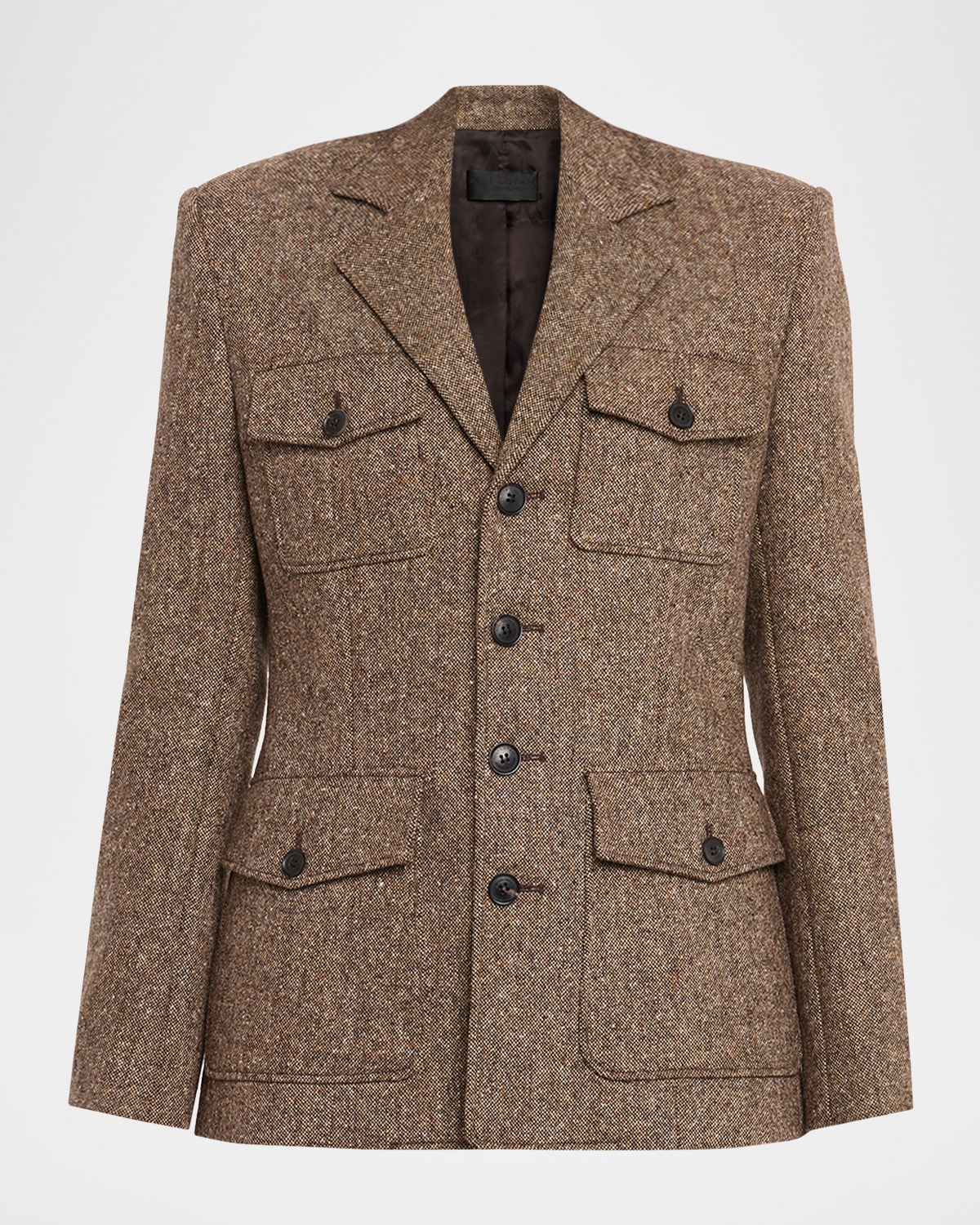 Nili Lotan Fleur Single-breasted Utility Jacket In Brown