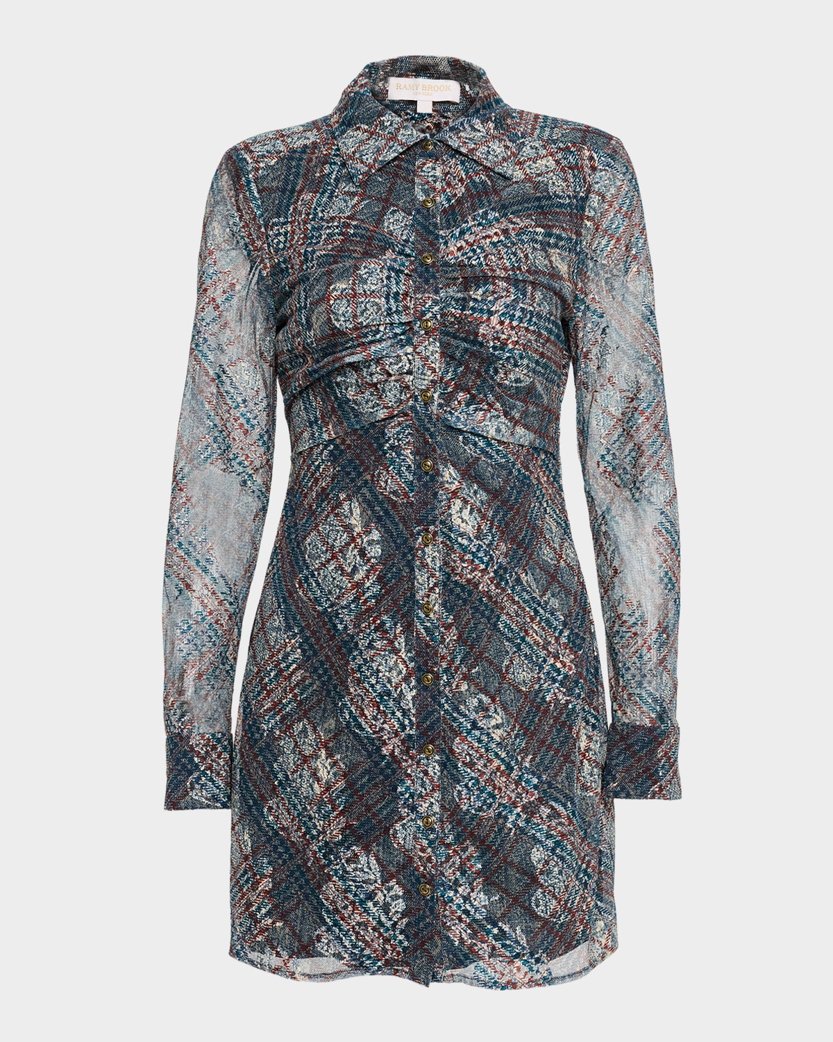 Ramy Brook Wyatt Plaid Mini Shirtdress