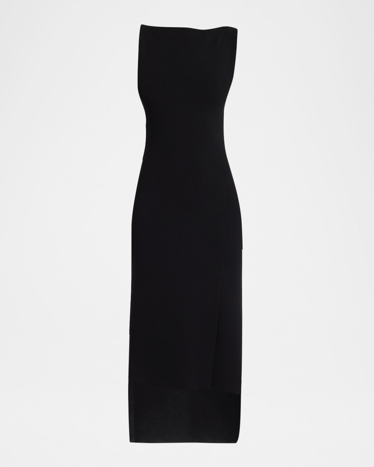 Courreges Boat-Neck Sleeveless High-Low Midi Dress